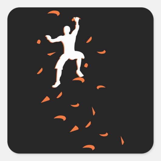 ボルダリング大きい石スポーツ登山ウォール スクエアシール (正面)