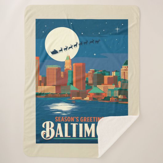 ボルチモアからの季節の挨拶 シェルパブランケット (正面)