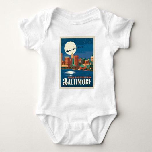 ボルチモアからの季節の挨拶 ベビーボディスーツ (正面)