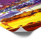 ボルチモアのインナーハーバーナイトスカイラインのパノラマ ポスター (角)