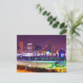 ボルチモアのインナーハーバーナイトスカイラインのパノラマ ポストカード (スタンド正面)