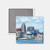 ボルチモアのスカイラインと港 マグネット (正面/裏面)