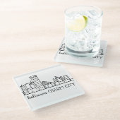 ボルチモアのスカイライン ガラスコースター (アングル)