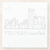 ボルチモアのスカイライン ガラスコースター (裏面)