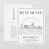 ボルチモアのスカイライン モダンデコ 住所変更 案内ポストカード (正面/裏面)
