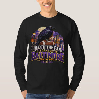 ボルチモアのフットボールゲームの日 ファンの叫び Tシャツ