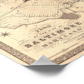 ボルチモアの地図1851 ポスター (角)