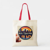 ボルチモアの象徴的な夕日：ストロングシティトート トートバッグ (裏面)