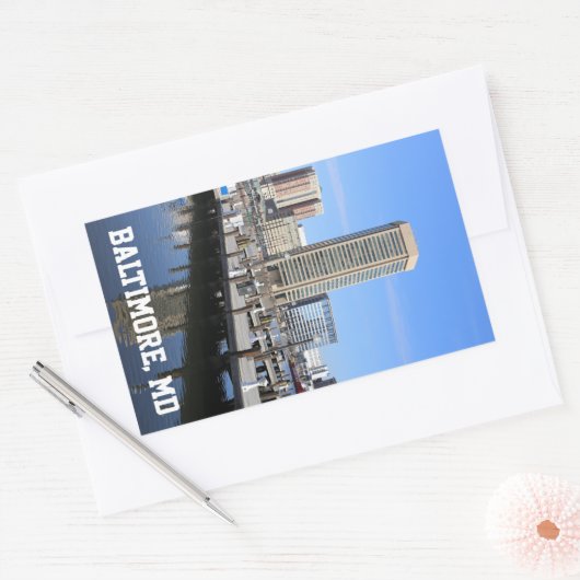 ボルチモアのInner Harbor World Trade Centerの写真 長方形シール (封筒)