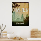 ボルチモアアールデコデザインシティポスターアートワーク –  ポスター (キッチン)