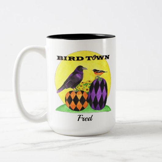 ボルチモアパーソナライズされたバードタウン ツートーンマグカップ (左)