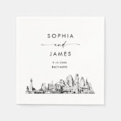 ボルチモアモダンス結婚カイライン スタンダードカクテルナプキン (正面)