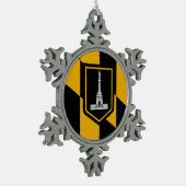 ボルチモア国旗を持つペーター・スノーフレークオーナメント スノーフレークピューターオーナメント (左)