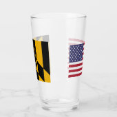 ボルチモア国旗を持つ愛国的なガラスのカップ タンブラーグラス (左)