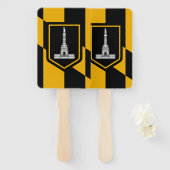 ボルチモア国旗を持つ愛国的なハンドファンのセット ハンドファン (正面&裏面)