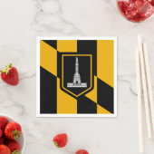 ボルチモア国旗を持つ愛国的な紙のナプキン スタンダードカクテルナプキン (インサイチュ)