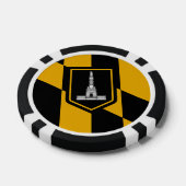 ボルチモア国旗を掲げた愛国的なトランプのポーカーチップ ポーカーチップ (シングル)