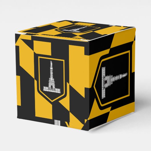 ボルチモア国旗を掲げた愛国的な優遇箱 フェイバーボックス (正面サイド)