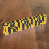 ボルチモア国旗を掲げた愛国的な卓上の銘板 デスクネームプレート (側面)