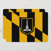 ボルチモア国旗を掲げた愛国的招待状 招待状 (正面/裏面)