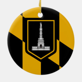 ボルチモア国旗（メリーランド、米国） セラミックオーナメント