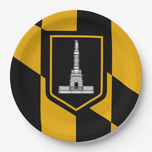 ボルチモア国旗（メリーランド、米国） ペーパープレート (正面)