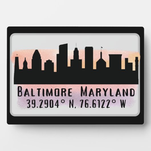 ボルチモア天窓の緯度と経度 フォトプラーク (正面)