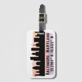 ボルチモア天窓の緯度と経度 ラゲッジタグ (正面縦)