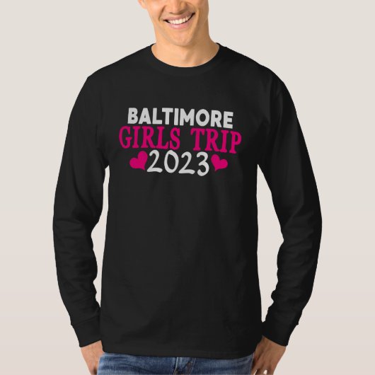 ボルチモア女子旅 2023 女性向け独身最後の旅 Tシャツ (正面)