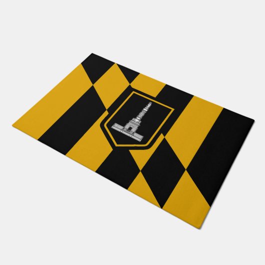 ボルチモア市旗の付いたドアマット ドアマット (アングル)