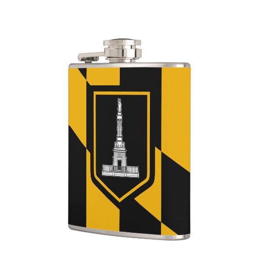 ボルチモア市旗を掲げる愛国的なフラスコ フラスク (左)