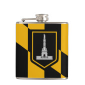 ボルチモア市旗を掲げる愛国的なフラスコ フラスク (正面)