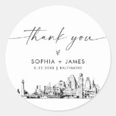 ボルチモア感謝お願い3" （6枚） ラウンドシール (正面)