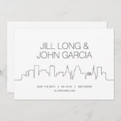 ボルチモア日付を保存 招待状 (正面/裏面)