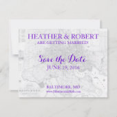 ボルチモア日付ヴィンテージマップを保存（グレー） 招待状 (正面)