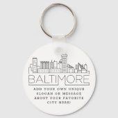 ボルチモア様式のスカイライン |スローガンカスタムの作成 キーホルダー (正面)