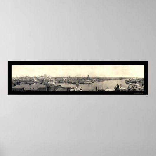 ボルチモア港MD写真1905 ポスター (正面)