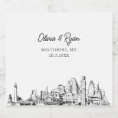 ボルチモア結婚のシャンパンラベル スパークリングワインラベル (シングルラベル)