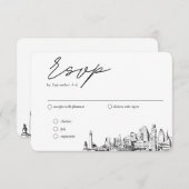 ボルチモア結婚のRSVP伝統的の食事オプション エンクロージャーカード (正面/裏面)