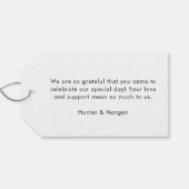 ボルチモア結婚メリーランド州ウェルカムブラック&ホワイト ギフトタグ (裏面横)