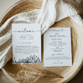 ボルチモア結婚式 プログラム5 x 7フラットカード 招待状