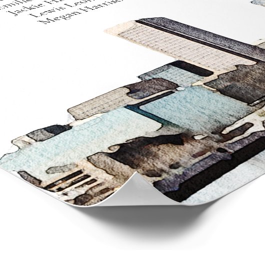 ボルチモア色彩の鮮やかススカイラ結婚インの座席表 ポスター (角)