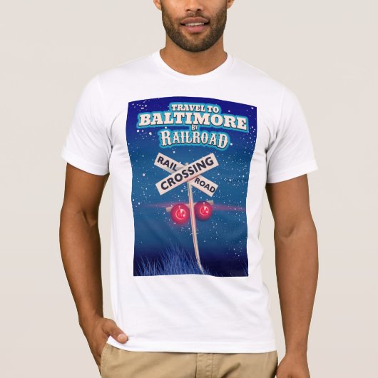 ボルチモア鉄道の交差点の旅行ポスター Tシャツ (正面)