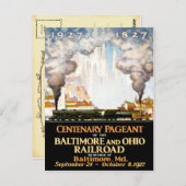 ボルチモア鉄道ポストのヴィンテージ旅行ポスター ポストカード (正面/裏面)