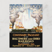 ボルチモア鉄道ポストのヴィンテージ旅行ポスター ポストカード (正面)