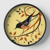 ボルチモア・オリオールの鳥時計 壁時計 (正面)