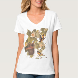 ボルチモア・オリオール・アウドゥボン鳥族と巣 Tシャツ