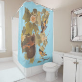 ボルチモア・オリオール・オードボンバードファミリーと巣 シャワーカーテン (インサイチュ)