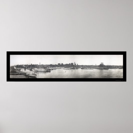 ボルチモア・ハーバー、MD写真1912 ポスター (正面)