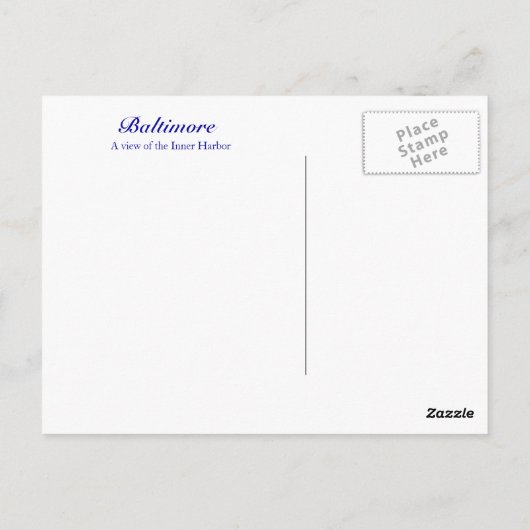 ボルチモア ポストカード (裏面)